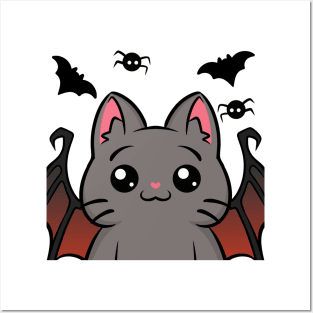 Halloween Costume Cats : Bat wing Posters and Art